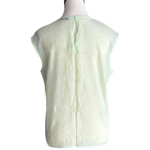 MANGO PASTEL APPLE GREEN TEXTURED LYOCELL BLEND TOP, SZ. M - Picture 3 of 5